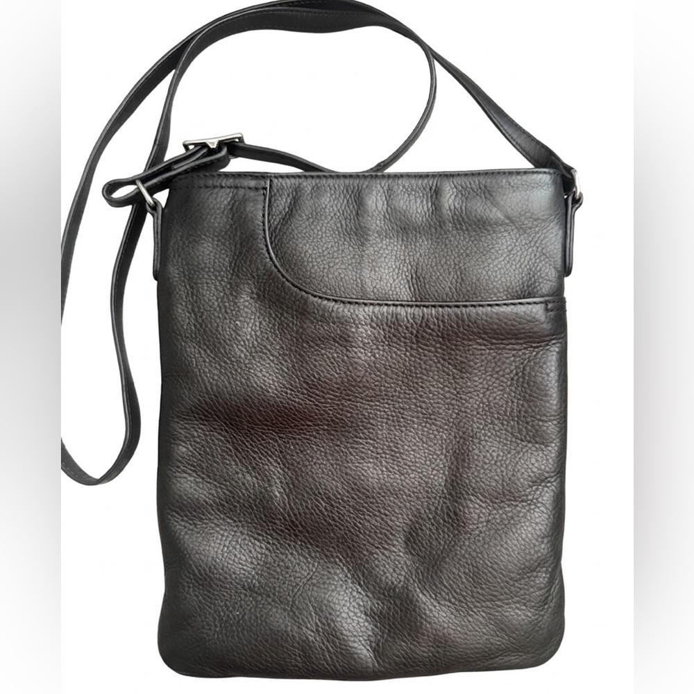 Margot New York Radley Leather Split Pocket Crossbody Slim Bag - Black